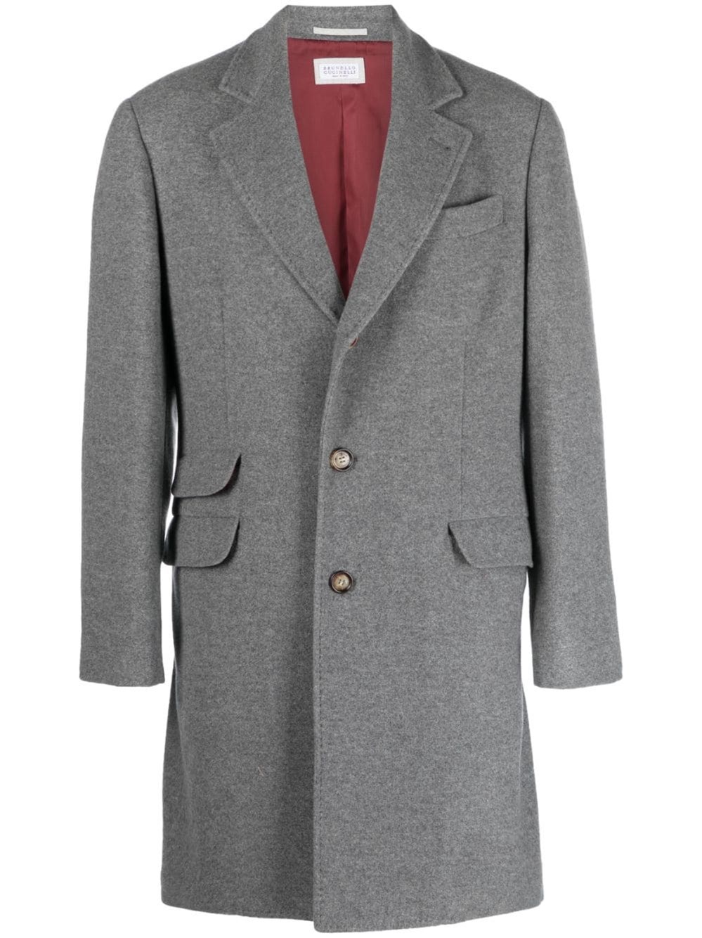 Shop Brunello Cucinelli Coat In Gray