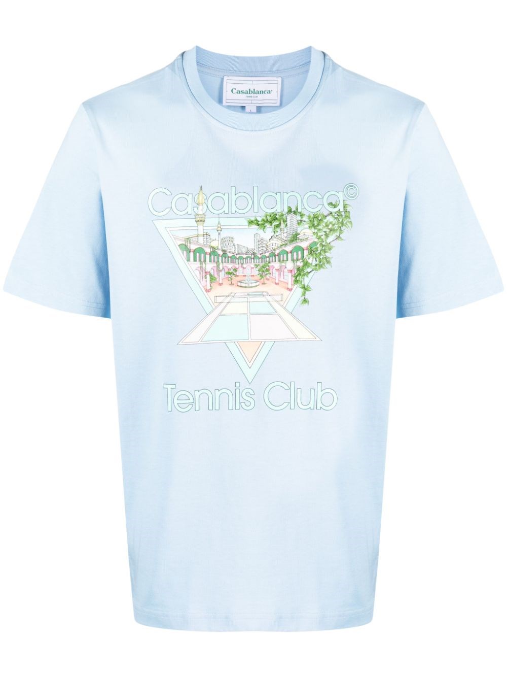 CASABLANCA `TENNIS CLUB PASTELLE` PRINTED T-SHIRT