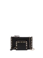 Valentino Garavani Black Rockstud Leather Pouch