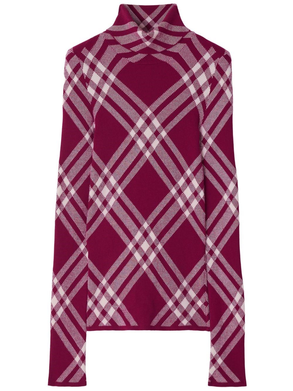 Burberry Wool-blench Check Sweater In Red