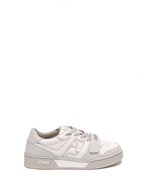 Fendi Match Leather Sneaker in White