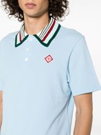 casablanca `mint stripe` knit collar classic polo shirt available