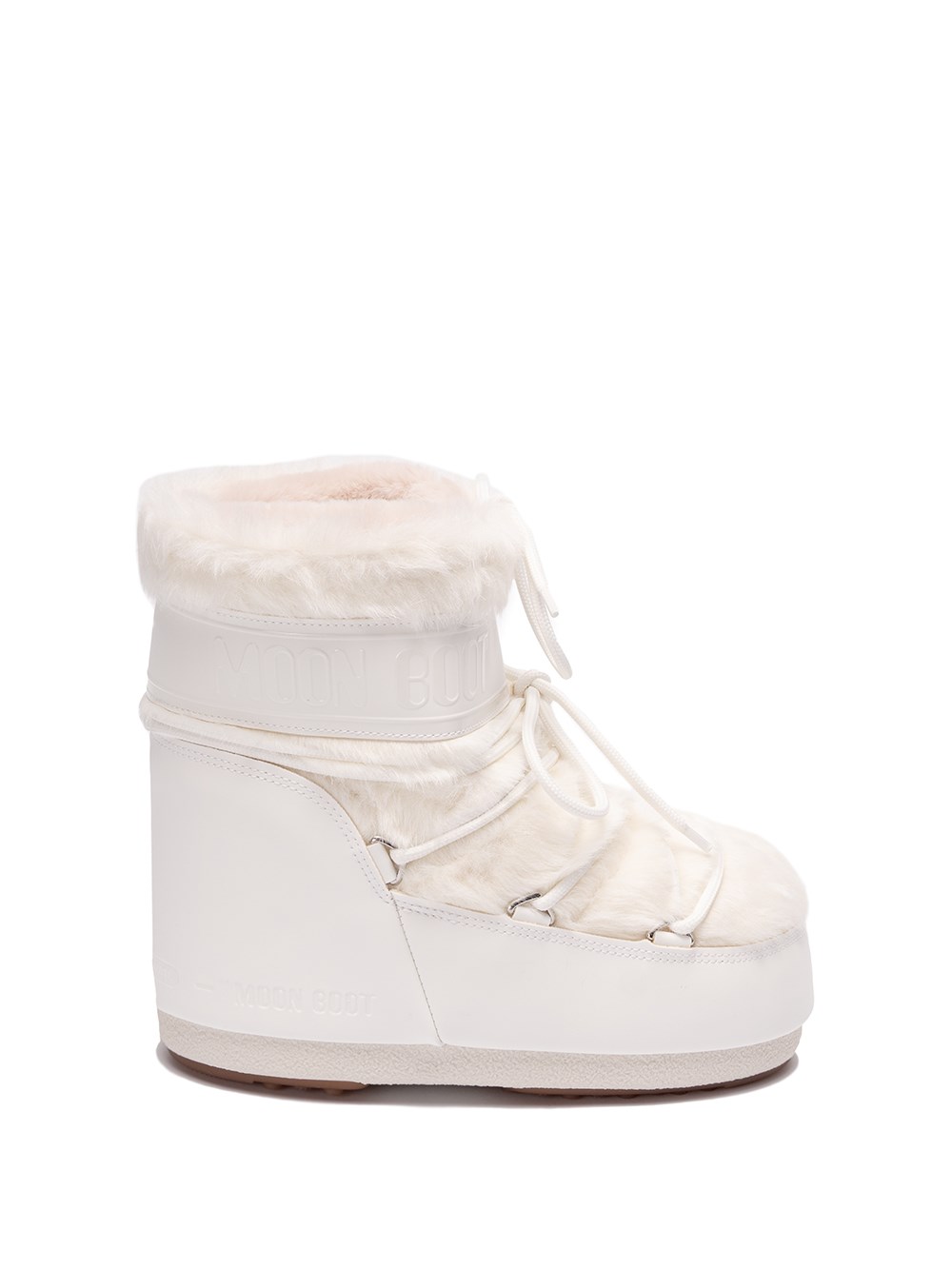 ICON LOW WHITE FAUX-FUR BOOTS