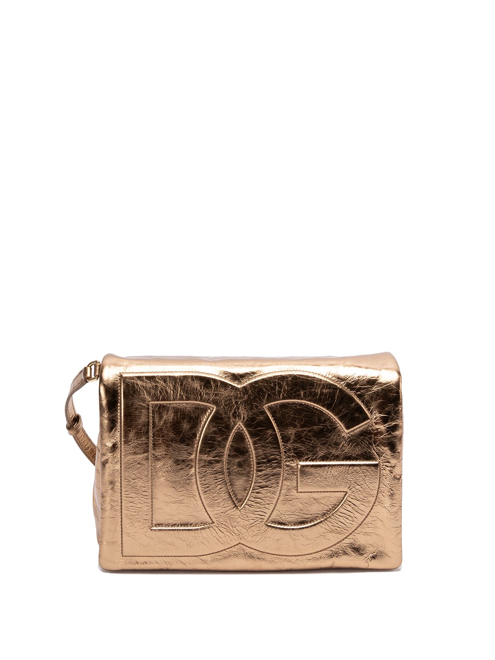 Dolce & Gabbana Leather Dg Logo Bag In Metallic