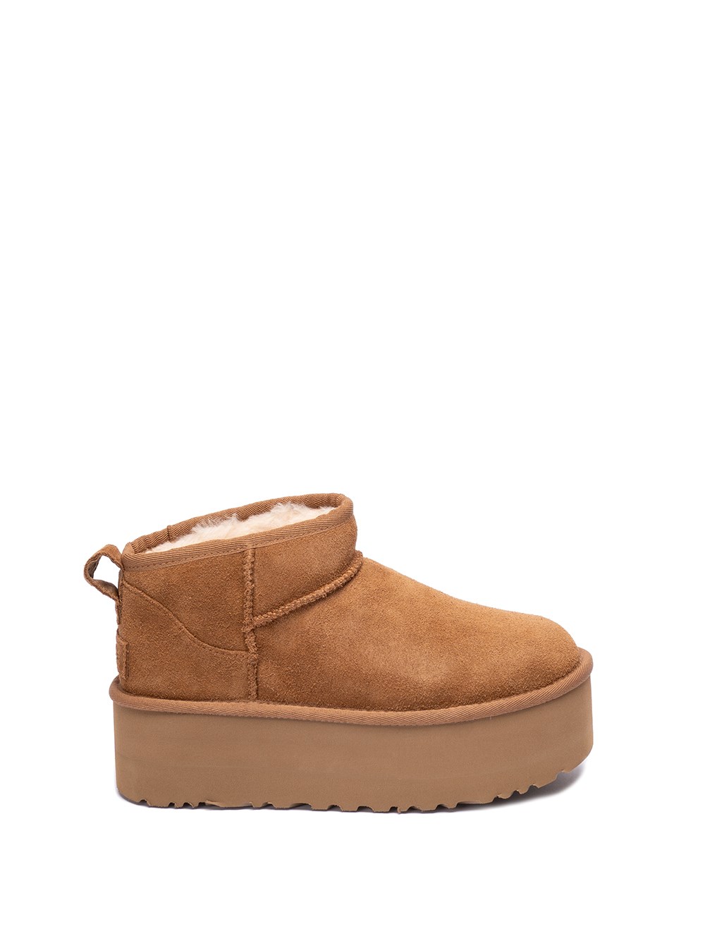 Ugg 'classic Mini Platform' Beige Ankle Boots With Platform In Brown