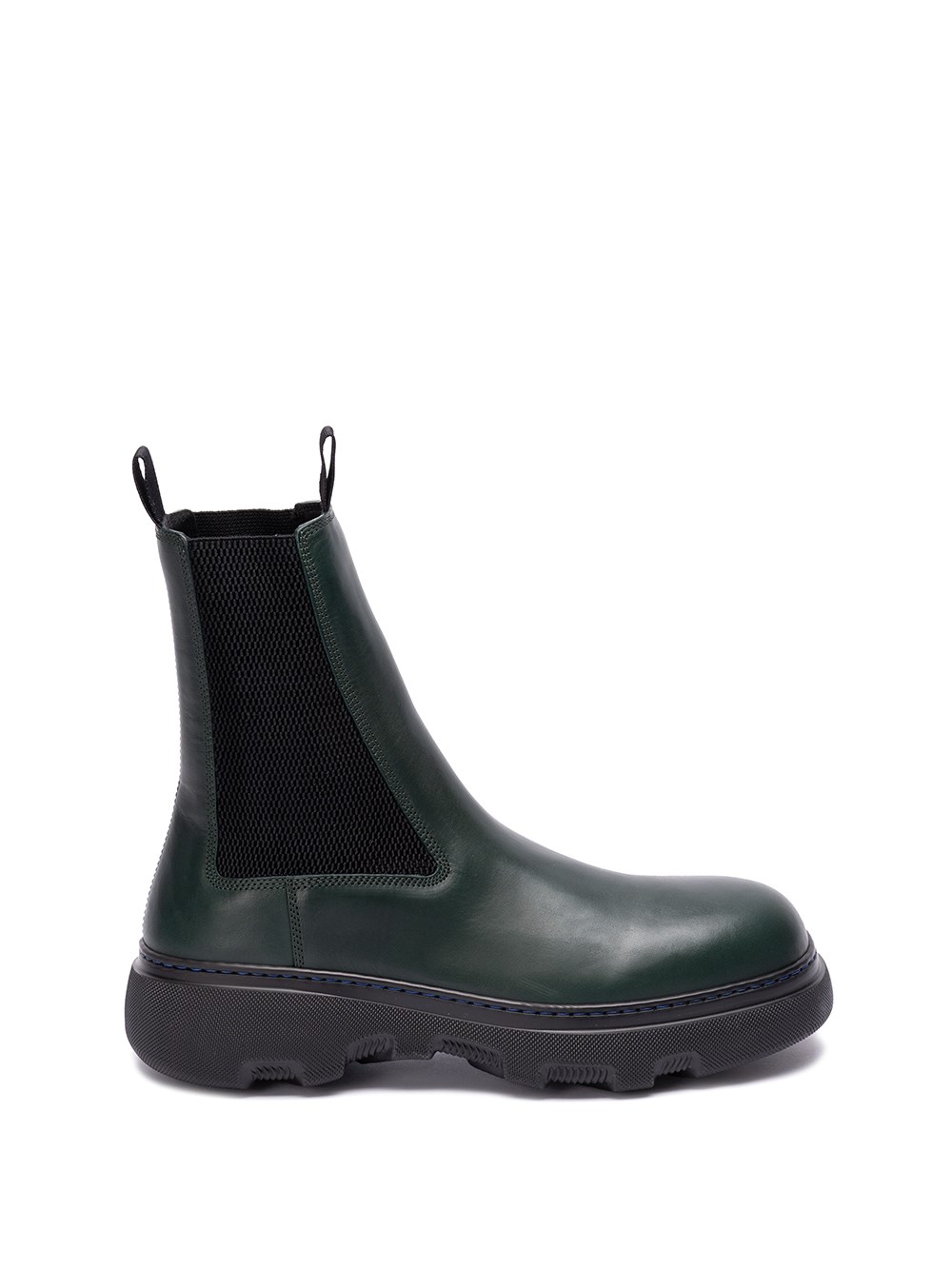 BURBERRY `CREEPER CHELSEA` LEATHER BOOTS
