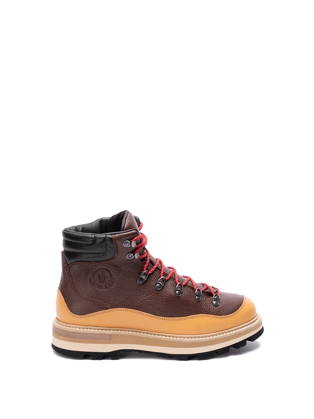 Moncler Peka Trek Leather Hiking Boots In Brown
