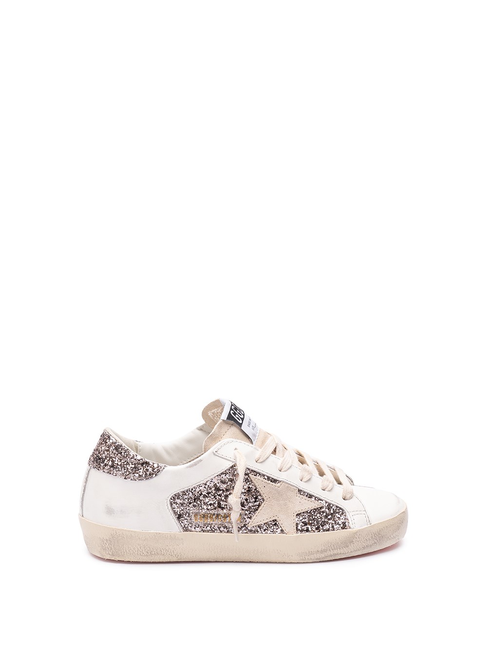 Shop Golden Goose `super-star Glitter` Sneakers In White