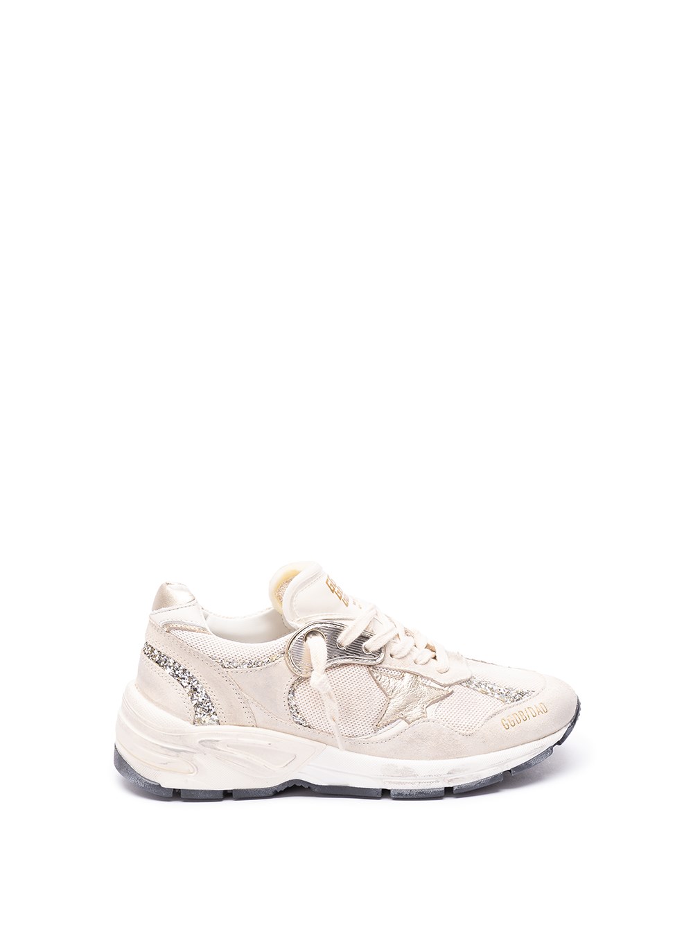 Golden Goose Running Dad Net Sneakers Seed Pearl/platinum/white/crea In Beige