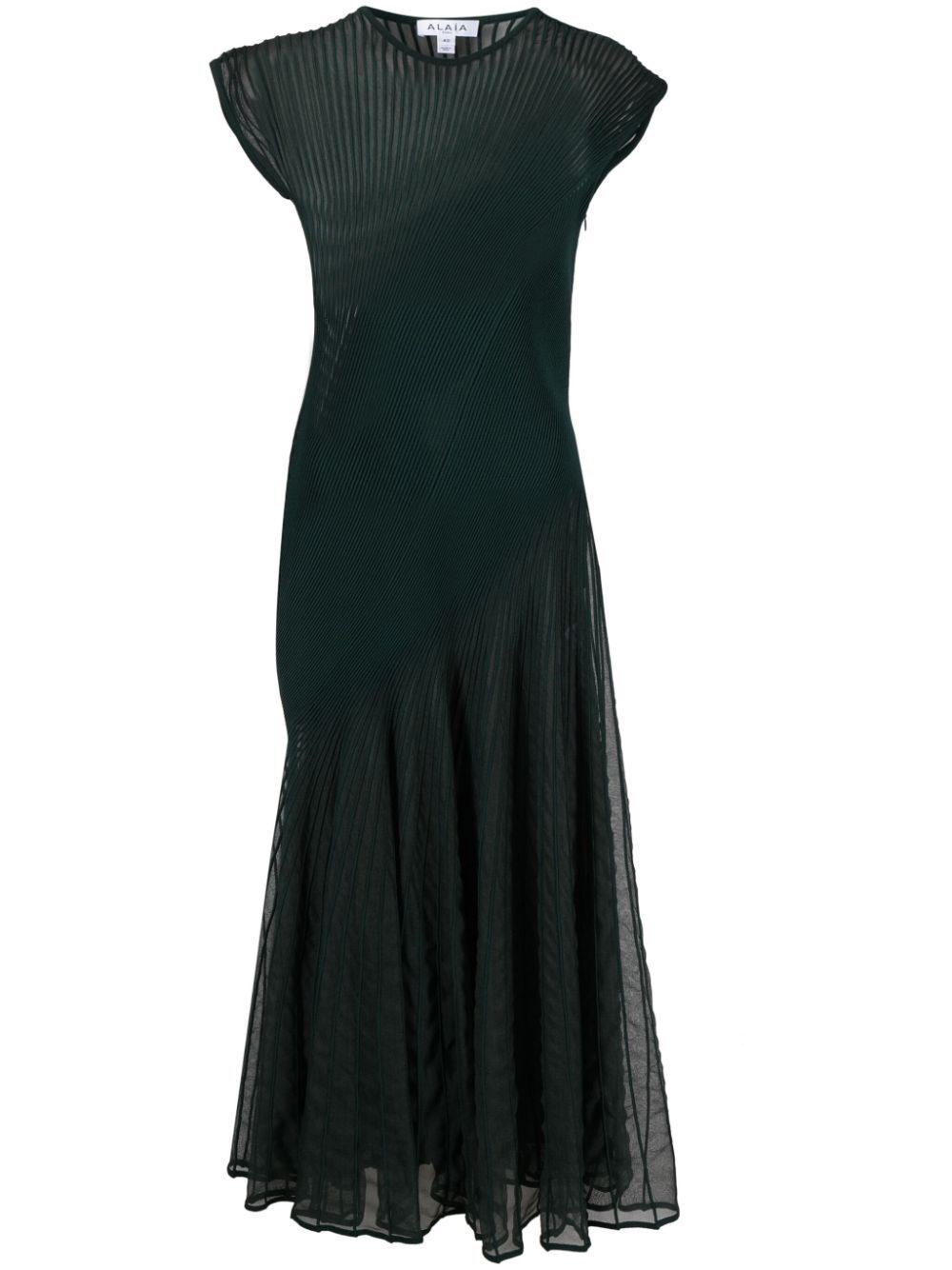 Shop Alaïa Twisted Dress In Green