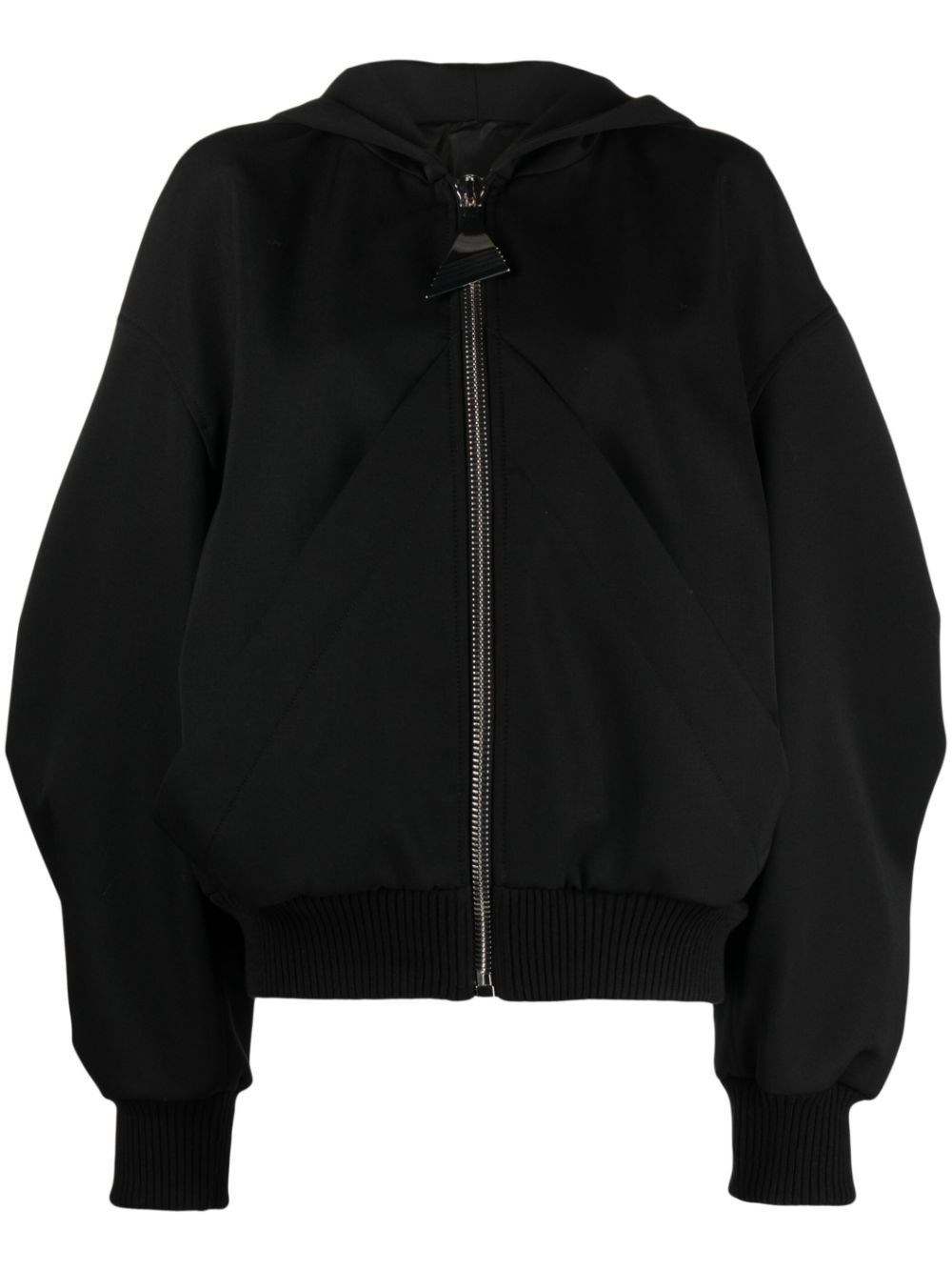 Shop Attico Full-zip Bomber Jacket In Black  