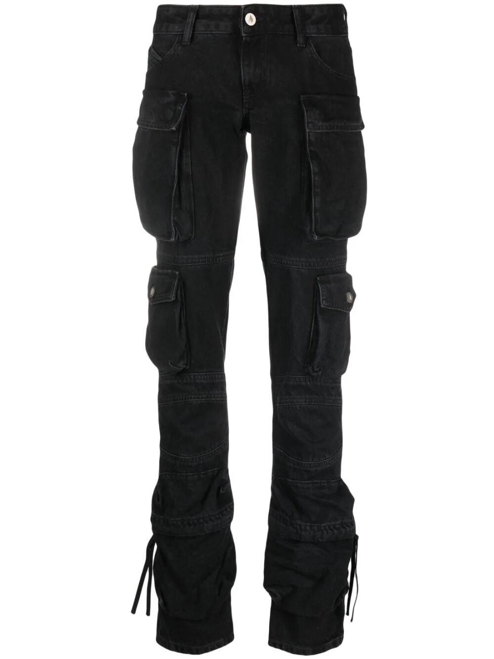 Attico Essie Flared Cargo Pants In Black