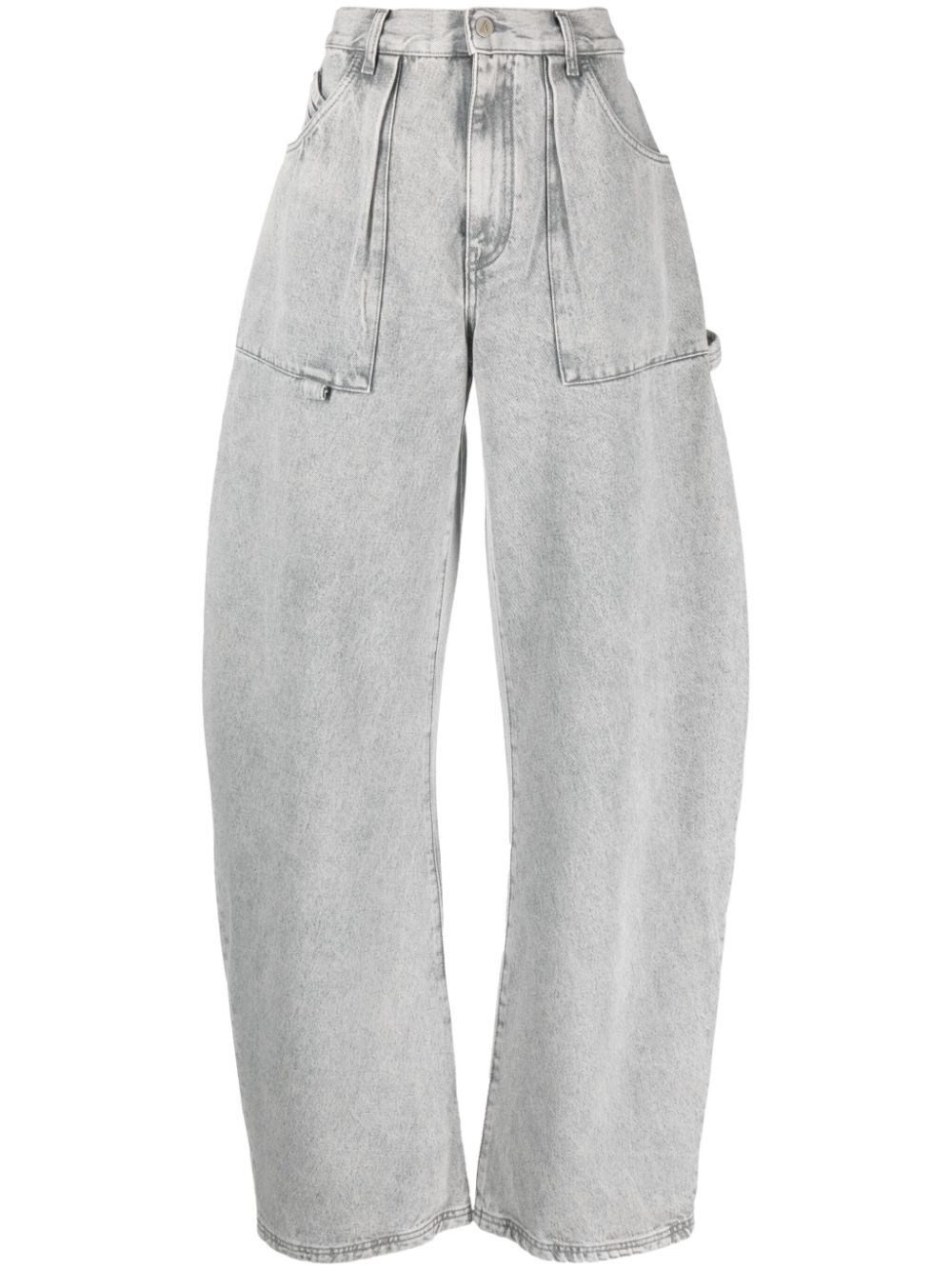 Shop Attico `effie` Jeans In Gray