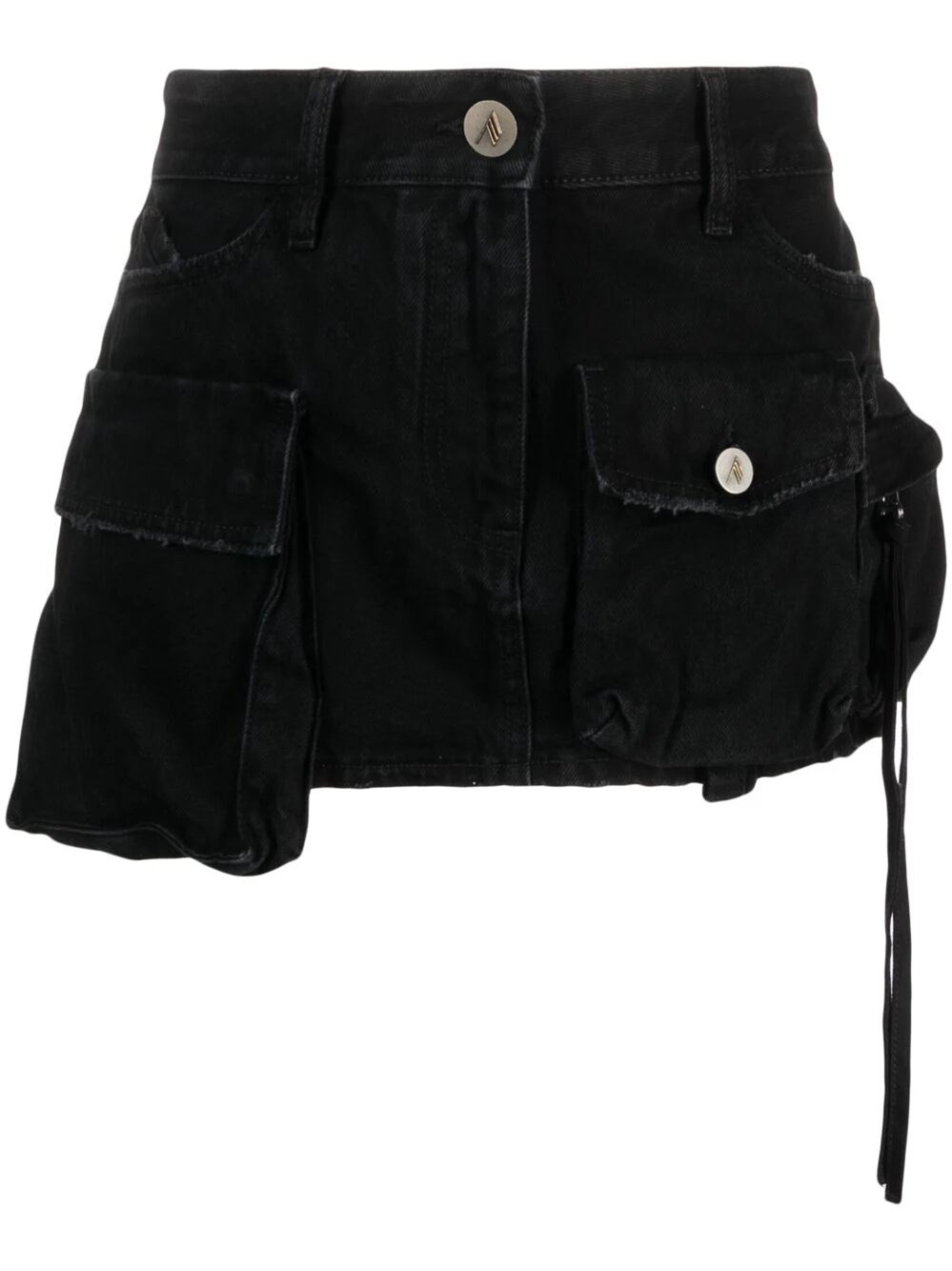 Shop Attico `fay` Mini Denim Skirt In Black  