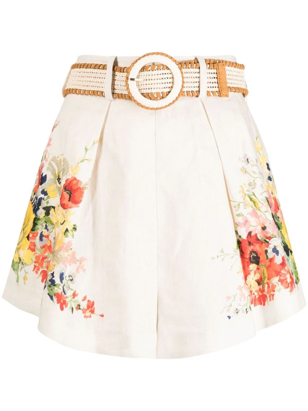 Shop Zimmermann `alight` `tuck` Shorts In Beige