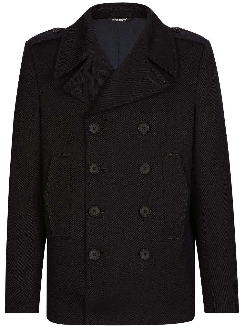 Dolce & Gabbana Double-breasted Coat In Blue