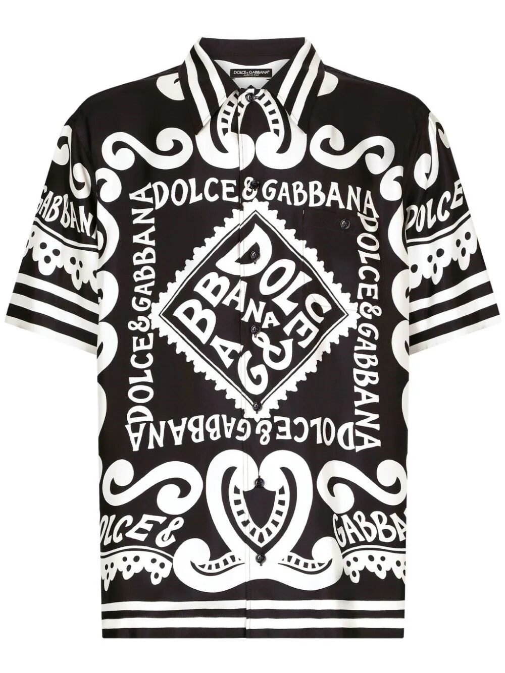 Dolce & Gabbana Print Short Sleeve Shirt In Blue