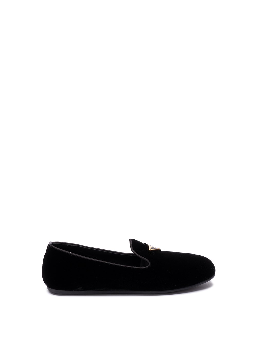 Shop Prada Velvet Slippers In Black  