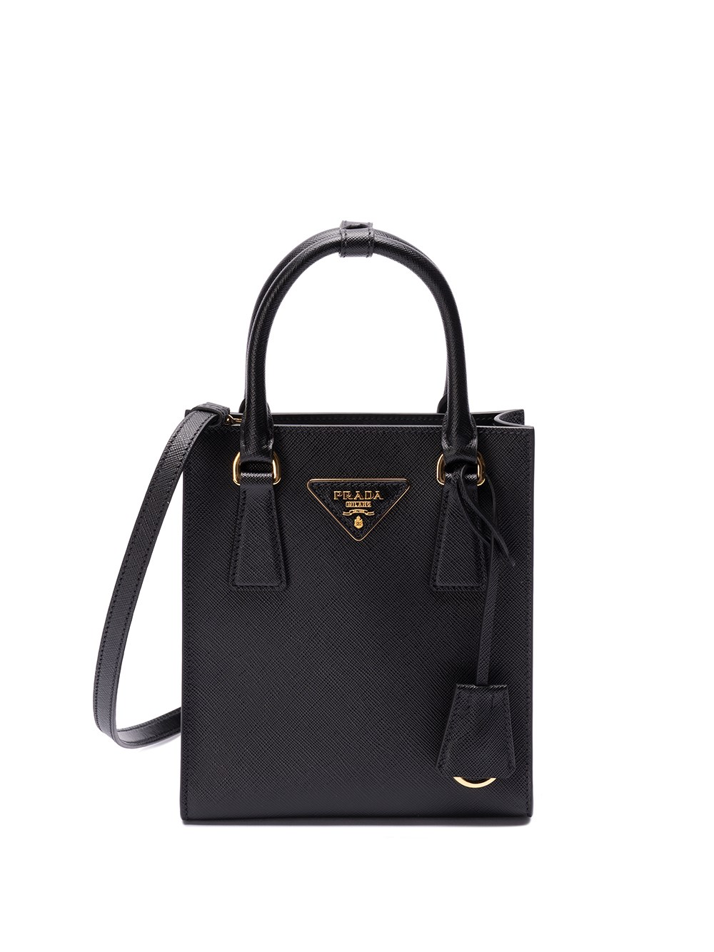 Prada Saffiano Leather Handbag In Black  