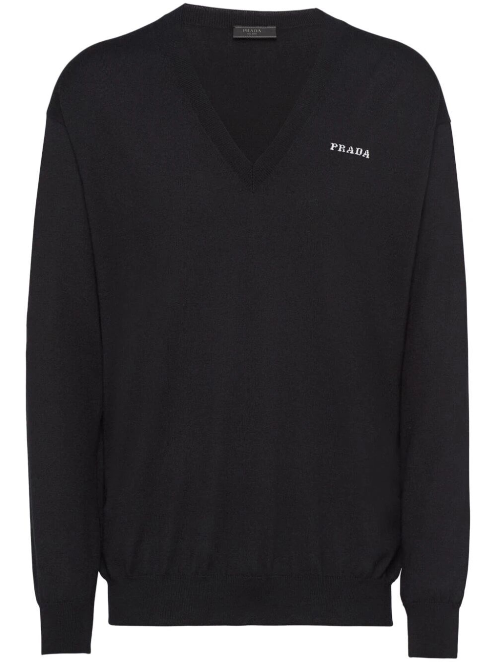 Shop Prada Cashmere V-neck Sweater In Black  