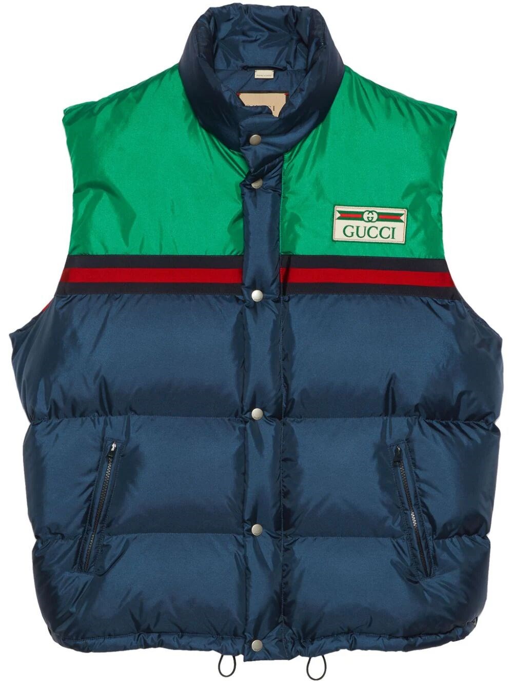 Shop Gucci Padded Vest In Blue