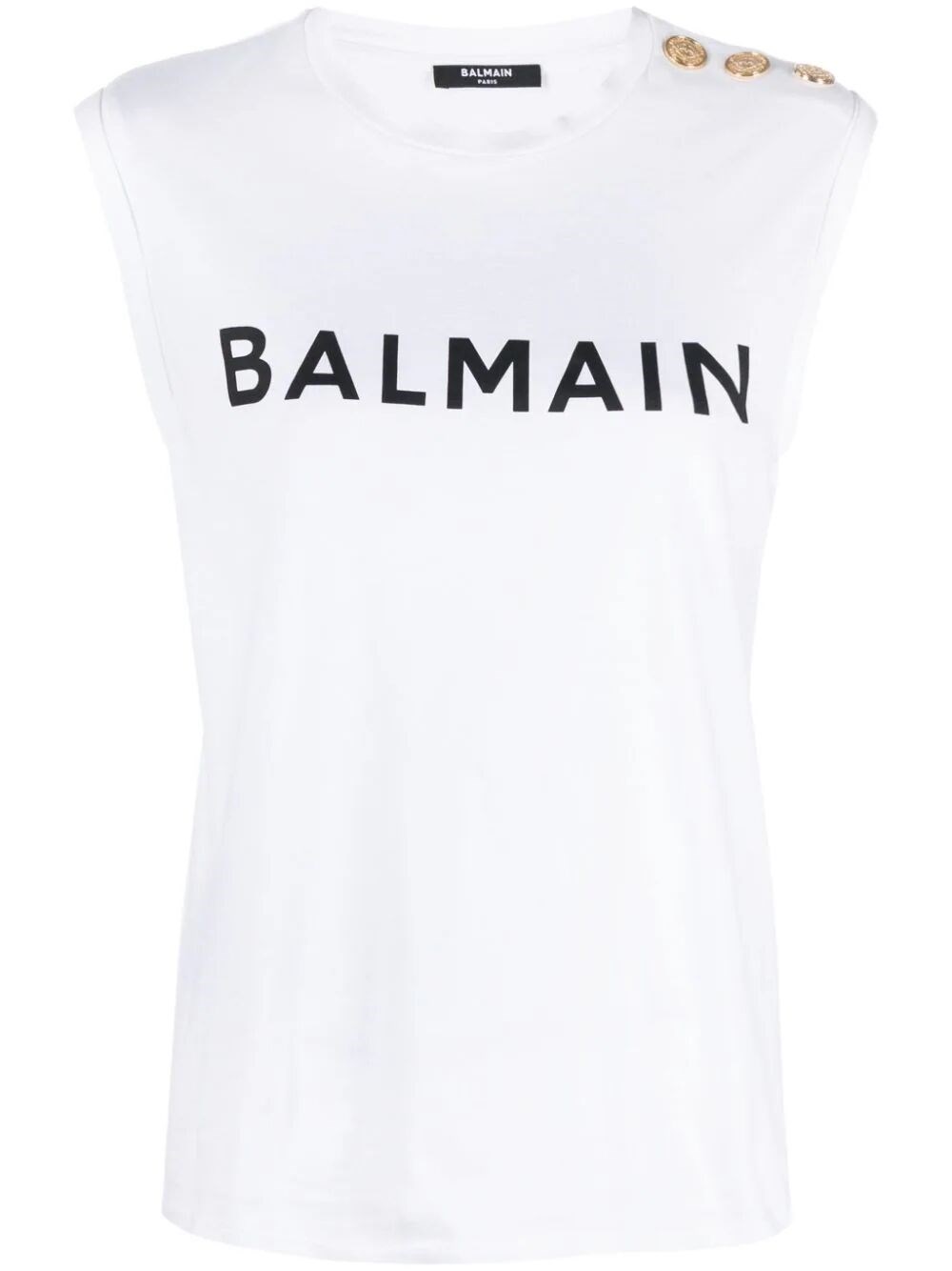 Shop Balmain ` Print Tank Top In White