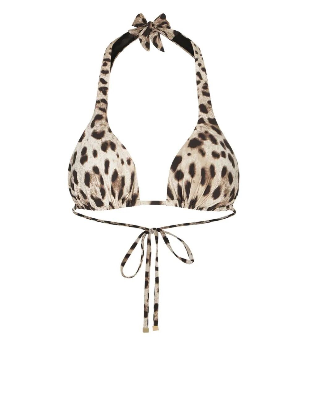 Dolce & Gabbana Padded Triangle Bikini Top In Leo_new