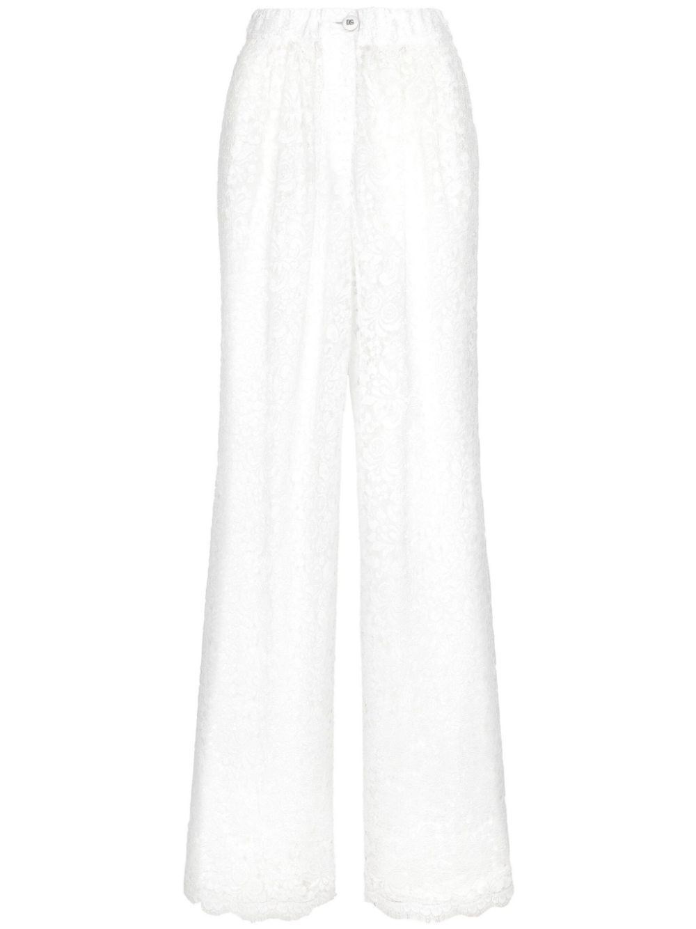 Dolce & Gabbana Lange Palazzohose In White