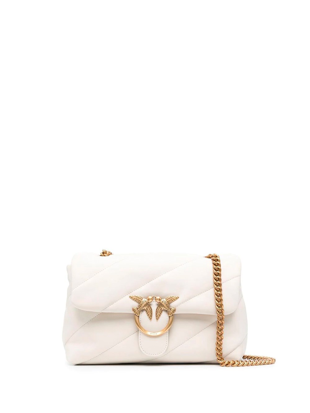 Pinko Classic `love Puff Maxi Quilt` Handbag In Beige