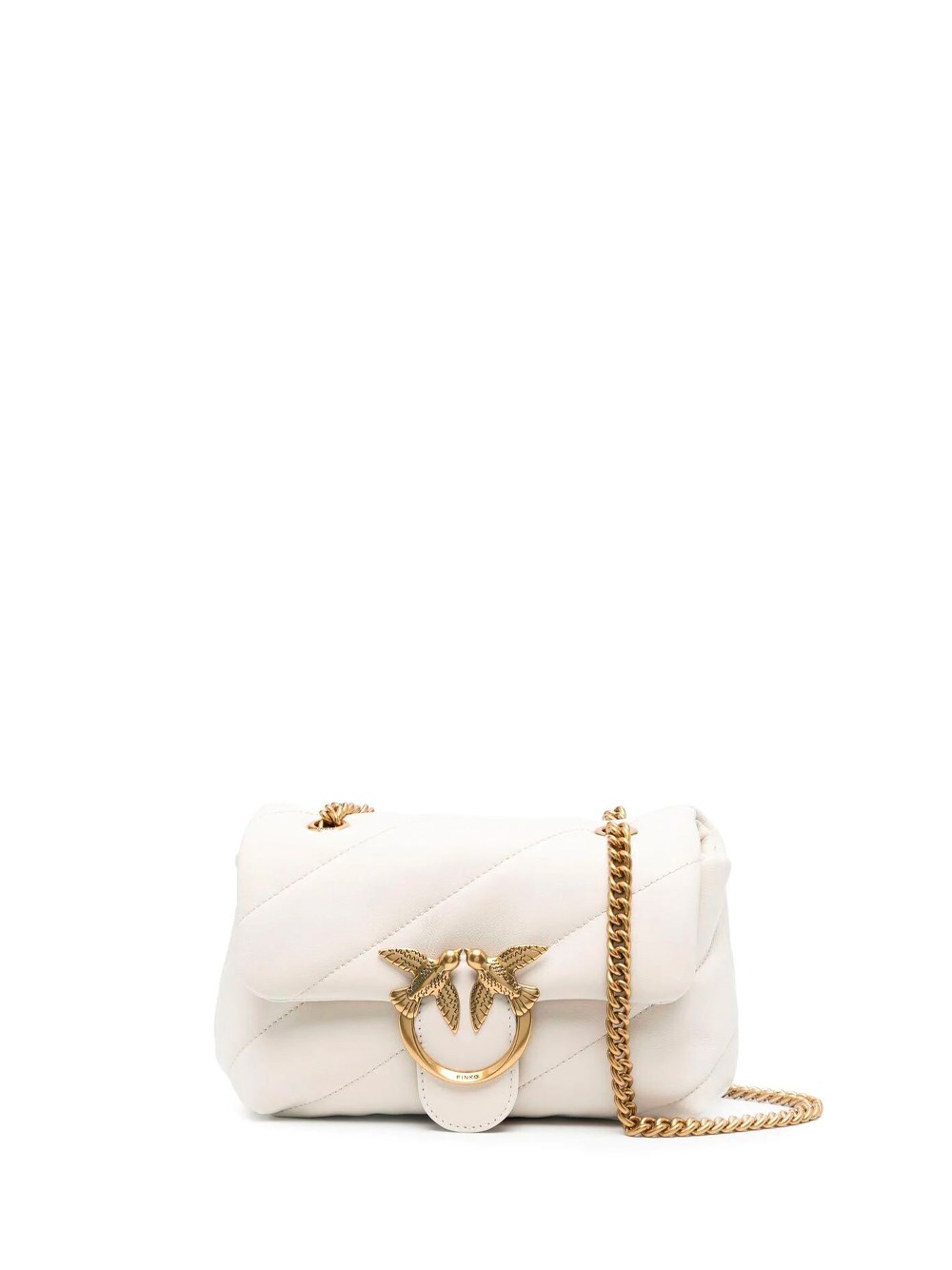 Pinko Mini `love Puff Maxi Quilt` Handbag In Beige