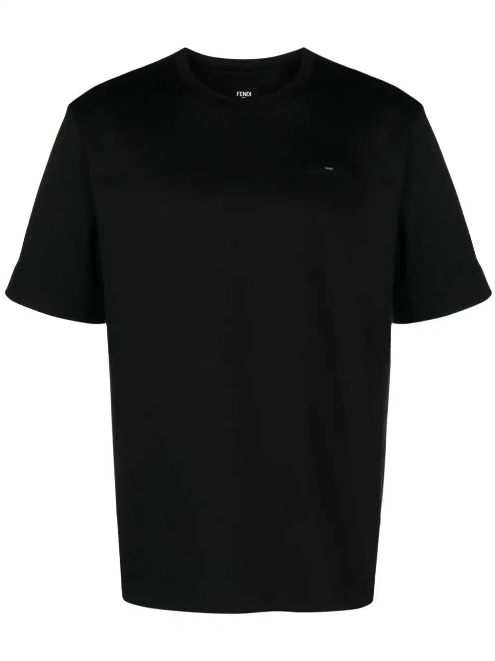 Fendi `label` T-shirt In Black  