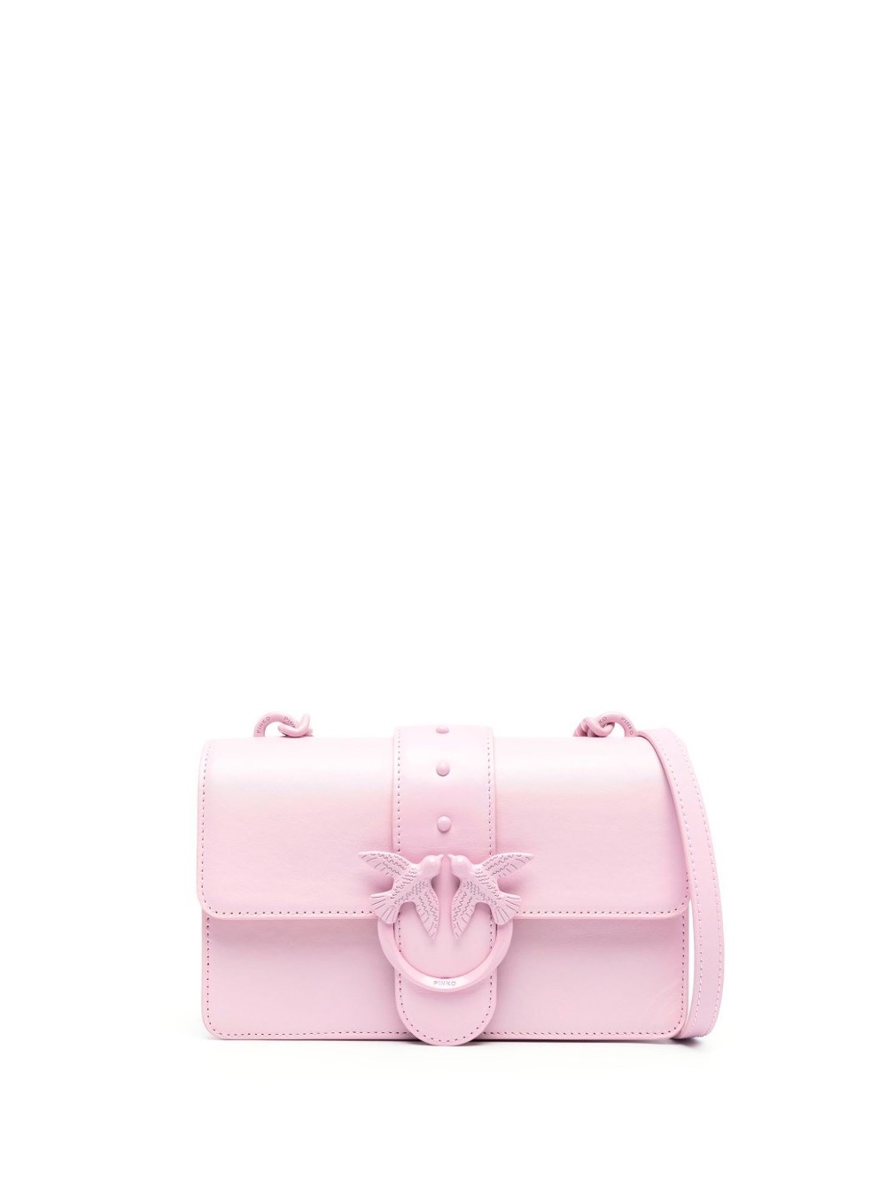 Shop Pinko Mini `love One` Crossbody Bag In Pink