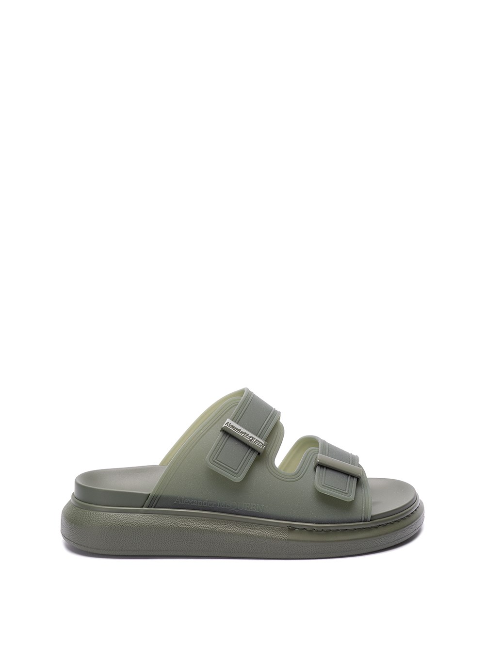 Shop Alexander Mcqueen `hybrid` Slide Sandals In Green