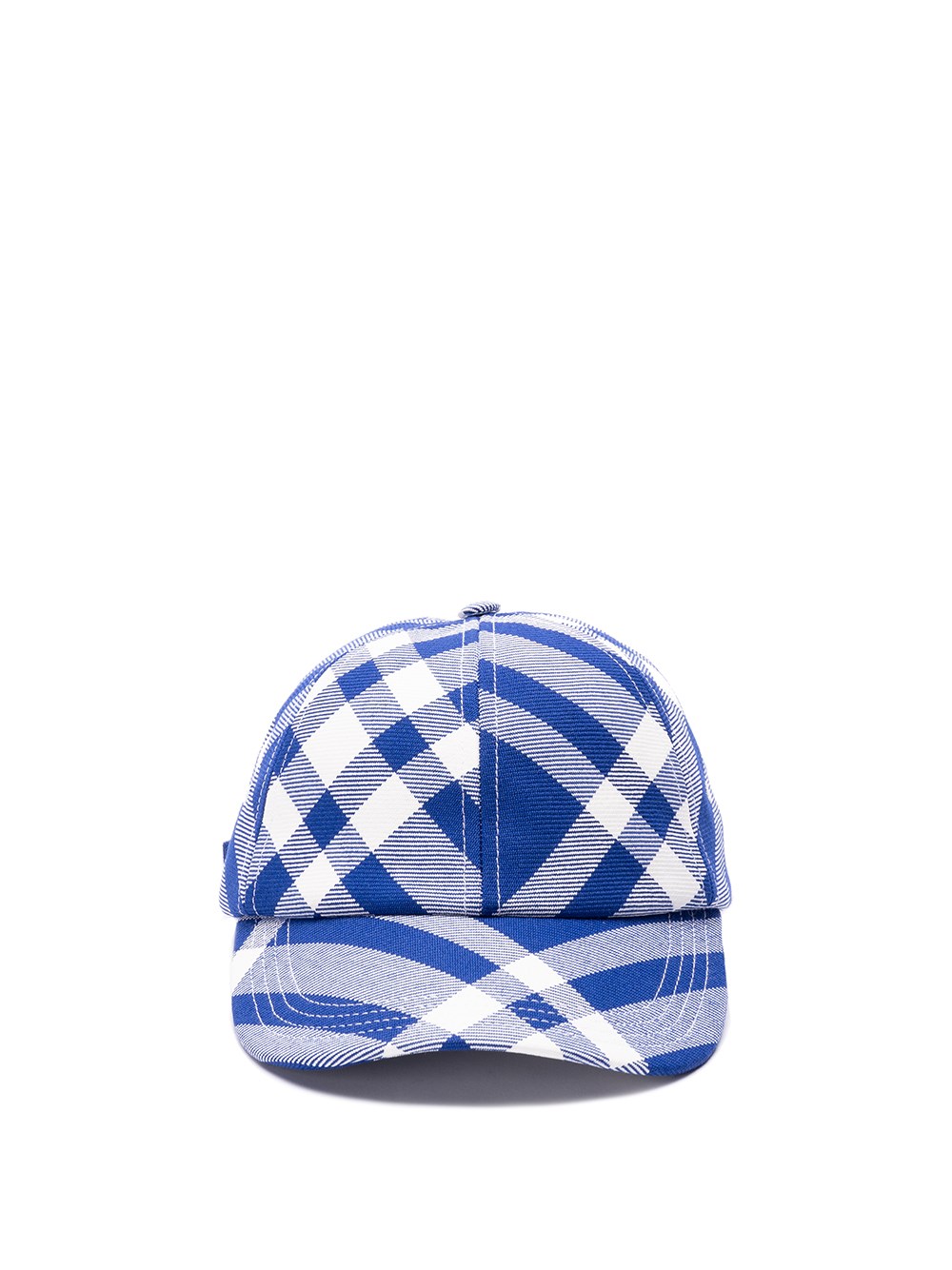 Shop Burberry `check` Baseball Cap In Blue