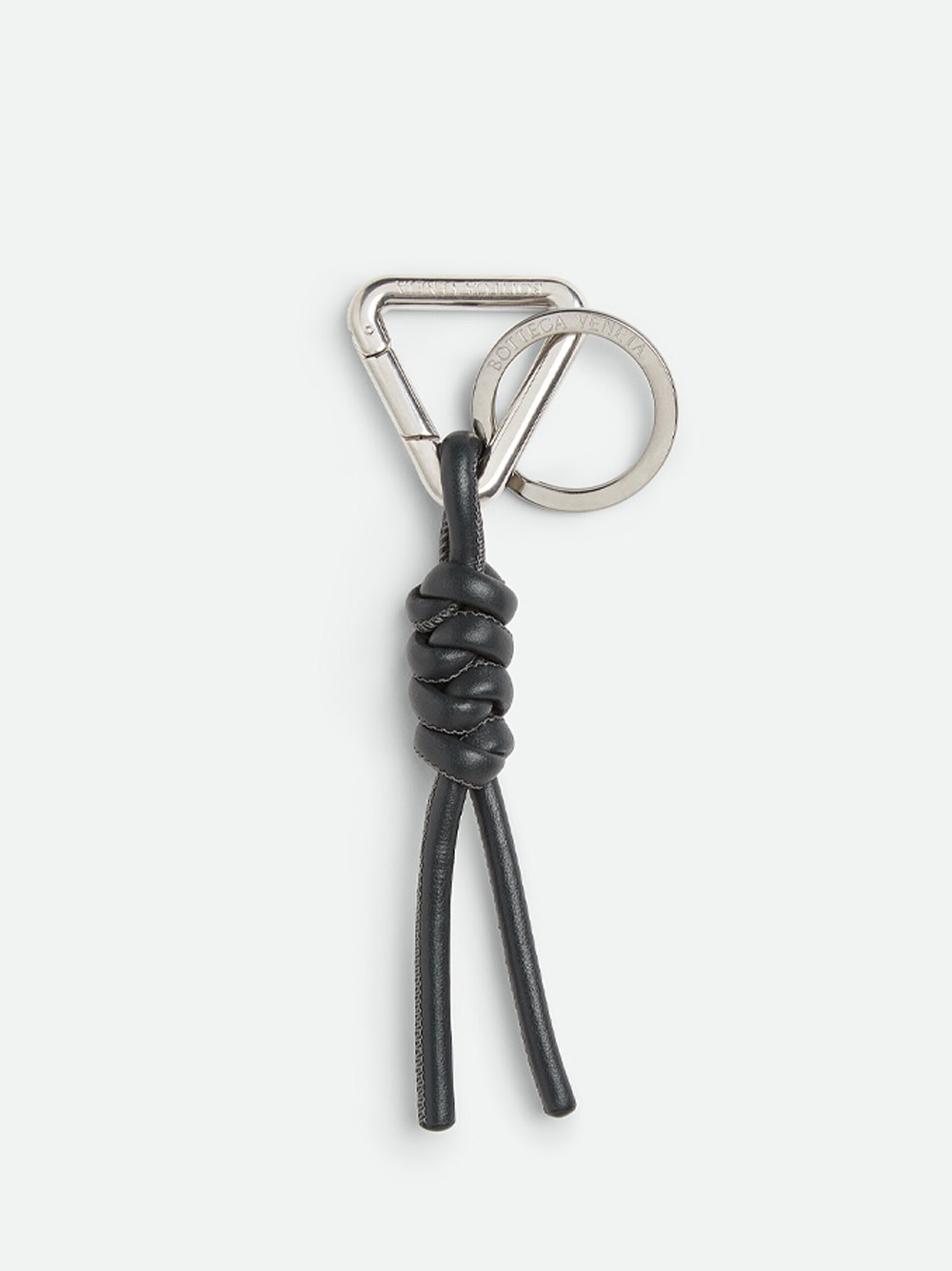 Shop Bottega Veneta `triangle Key Ring` In Gray