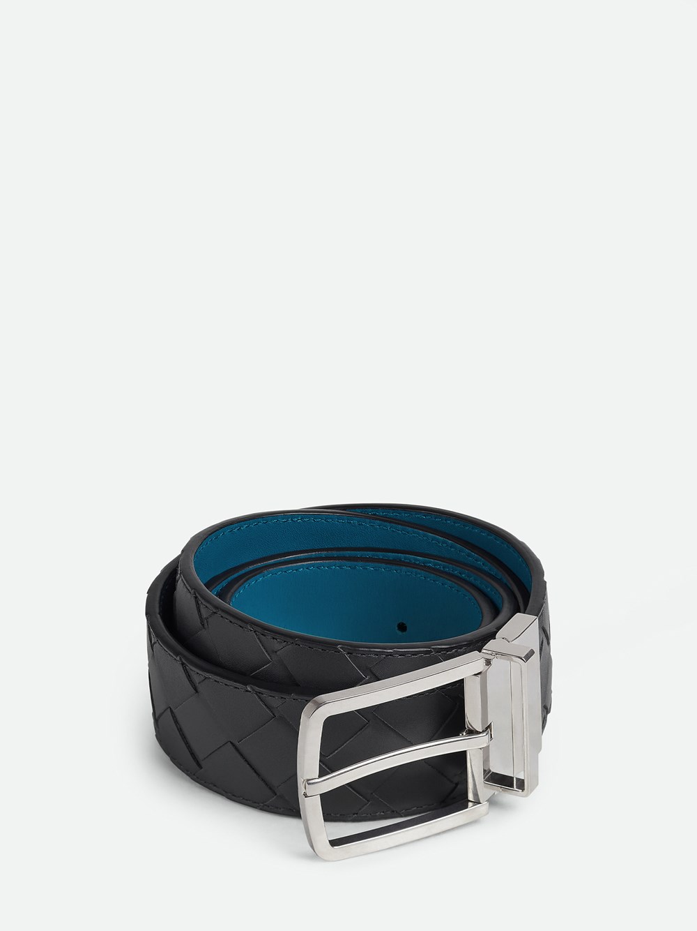 Shop Bottega Veneta `intrecciato Reversible Belt` In Black  