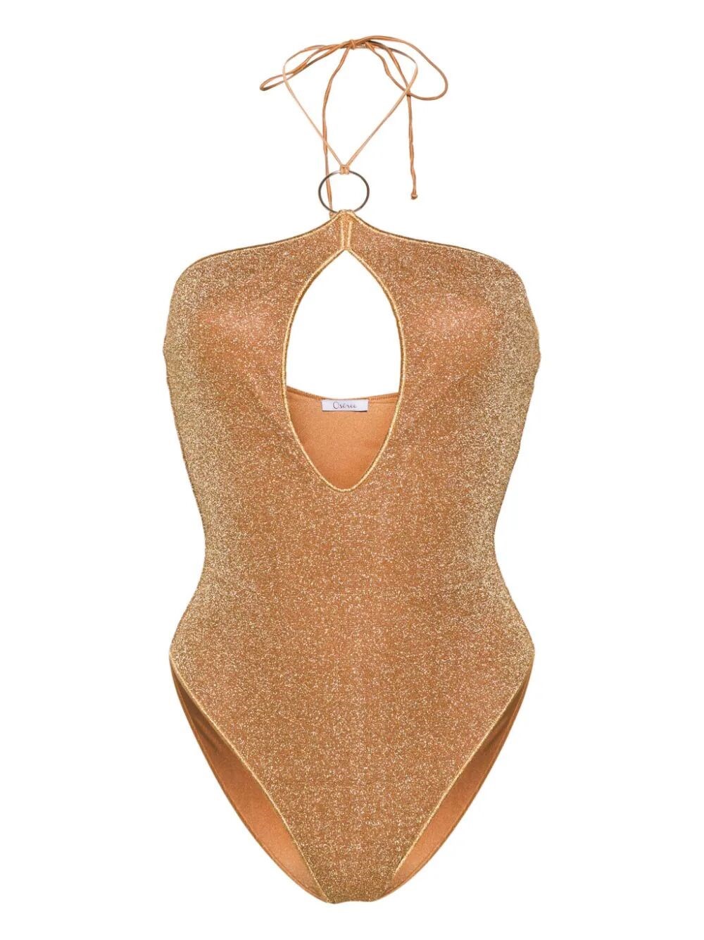 Shop Oseree `lumiere Ring Maillot` One-piece Swimsuit In Brown