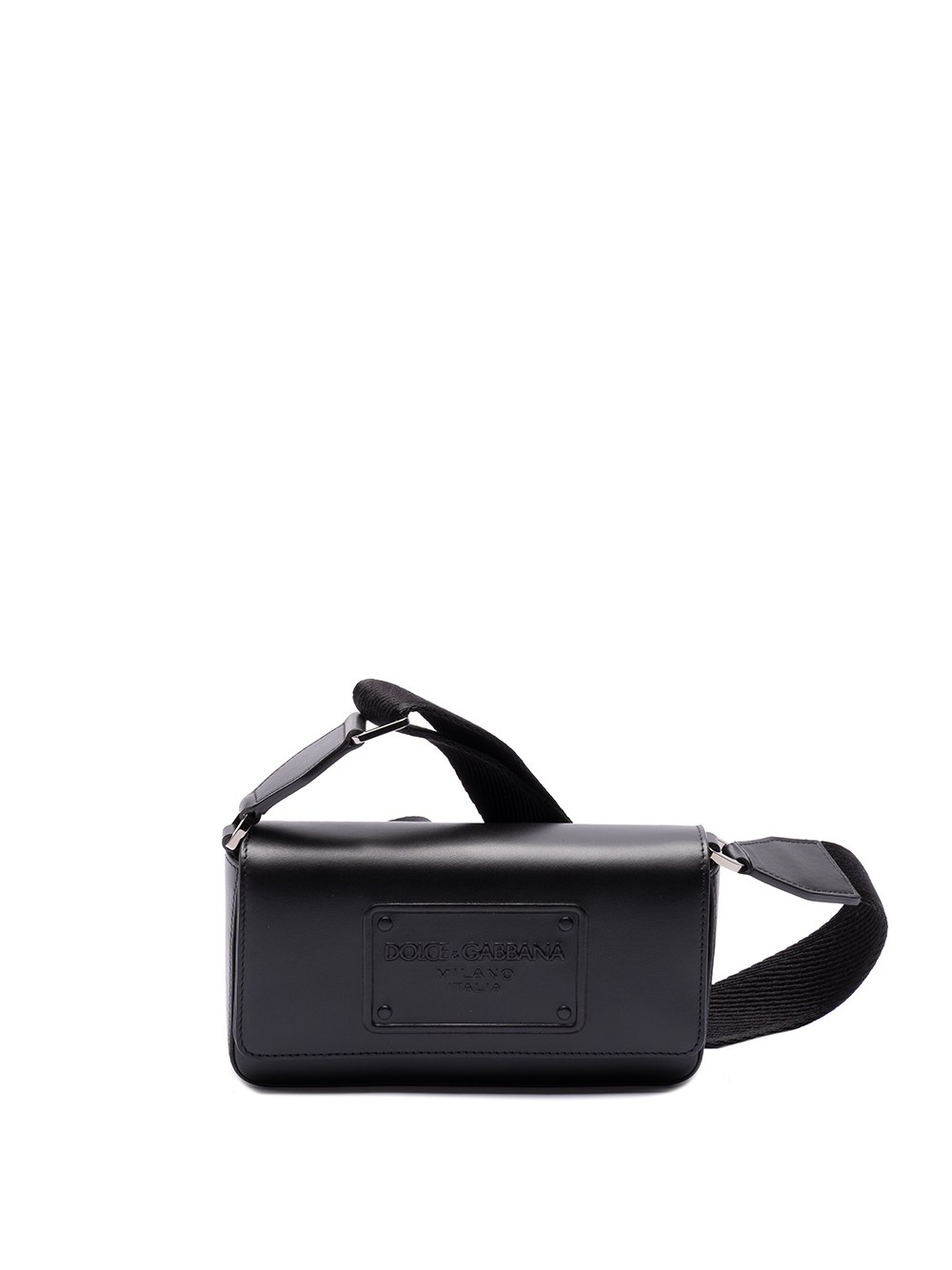 Dolce & Gabbana Embossed Plaque Mini Bag In Black  