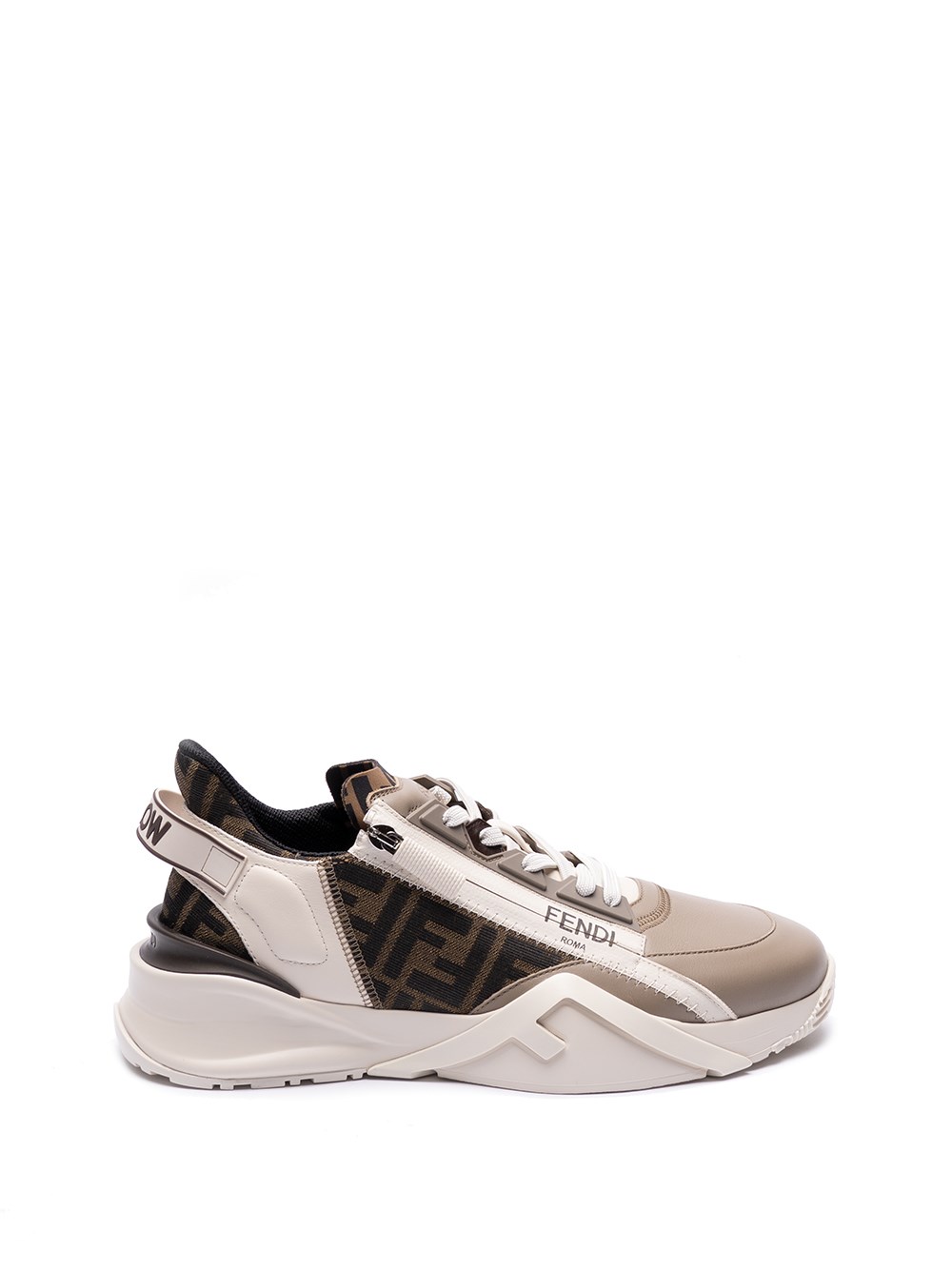 FENDI FLOW` LEATHER SNEAKERS