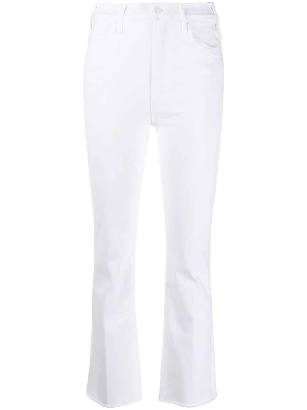 Shop Mother `the Hustler Ankle Fray` Bootcut Jeans In White