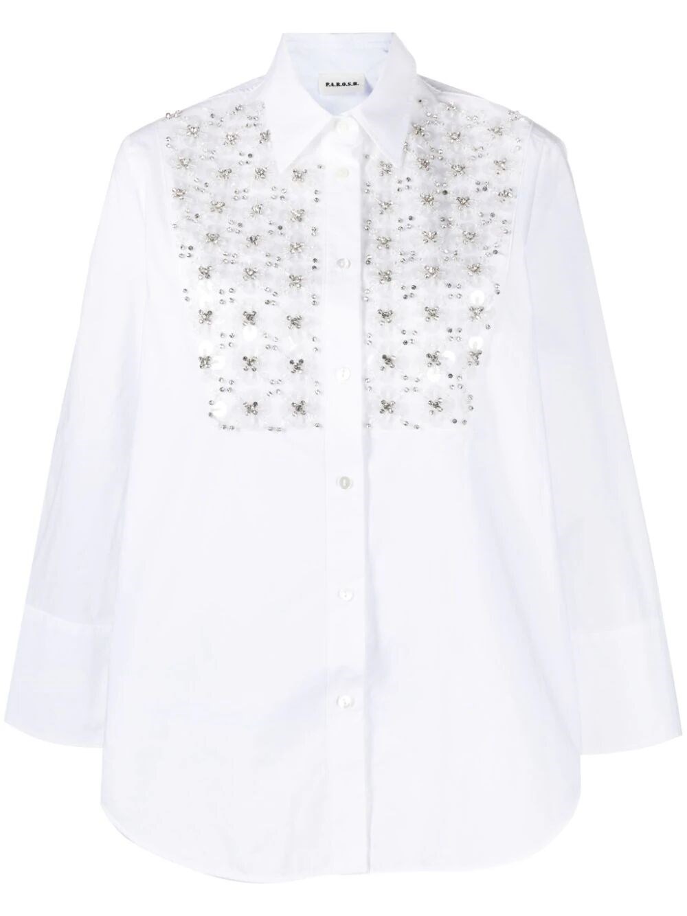 Shop P.a.r.o.s.h Shirt With Plastron In White