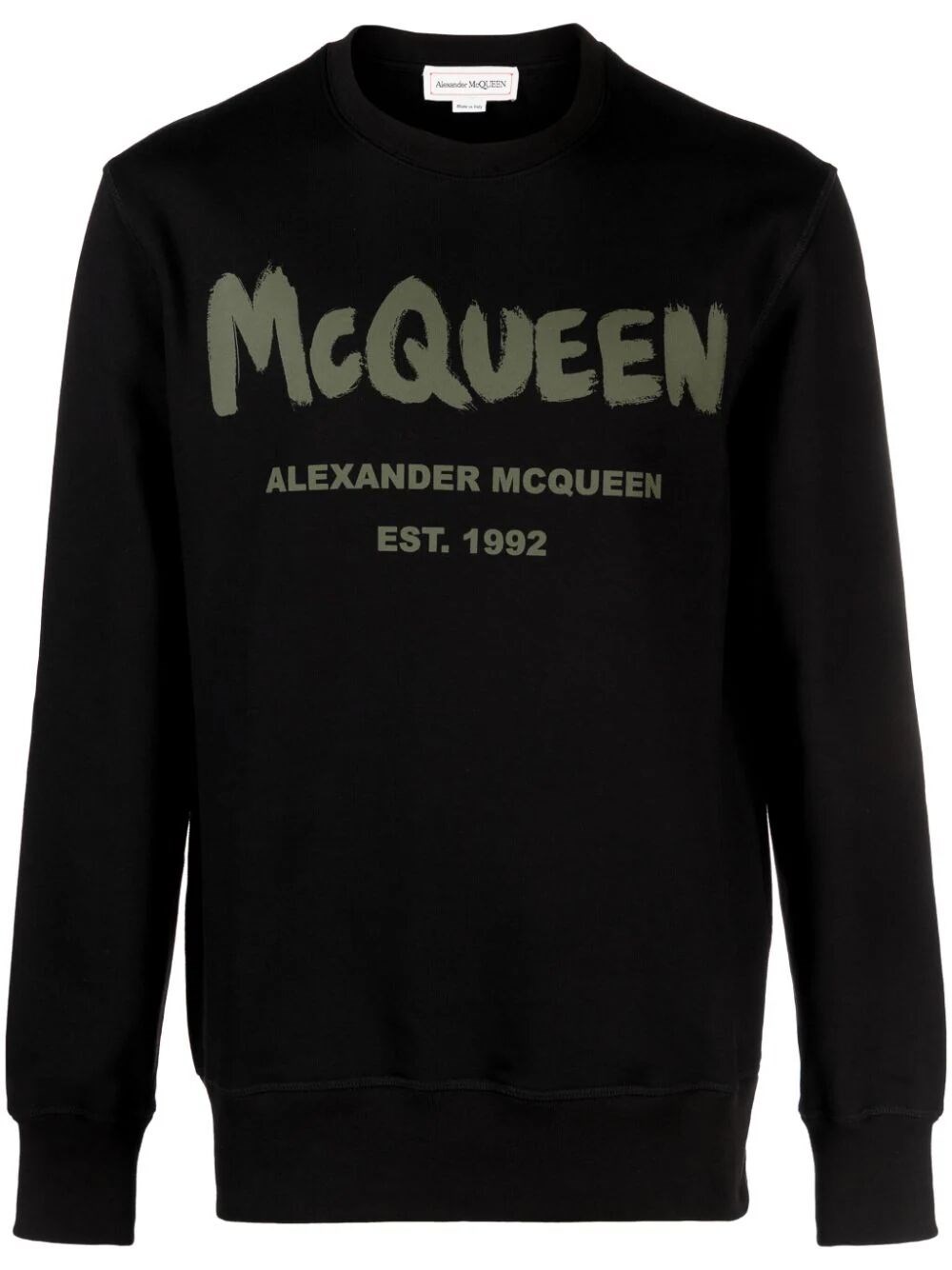 Shop Alexander Mcqueen `graffiti` Print Sweatshirt In Black  