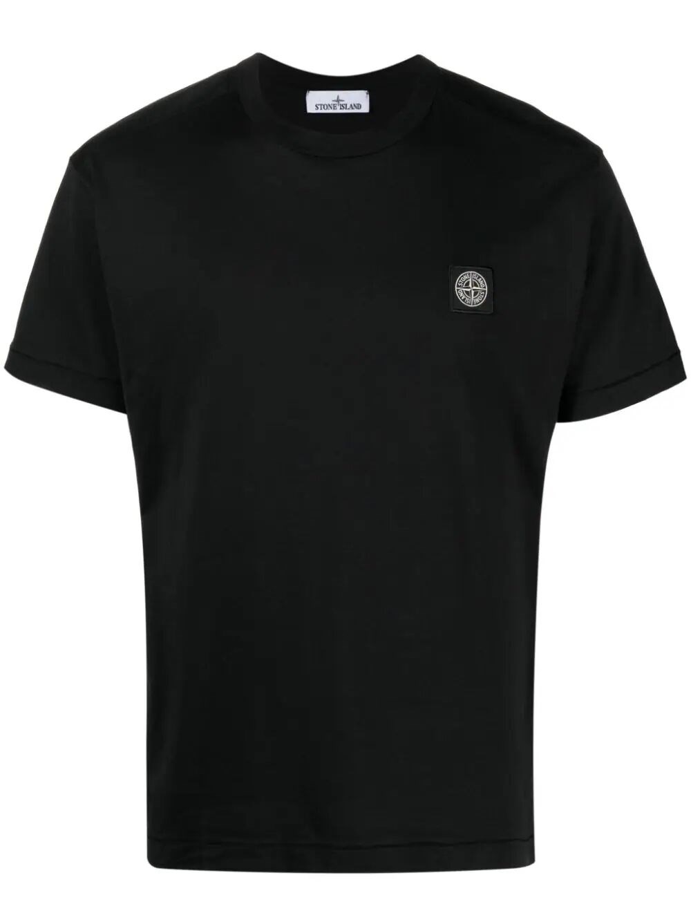 Stone Island Compass-patch Cotton T-shirt In Black