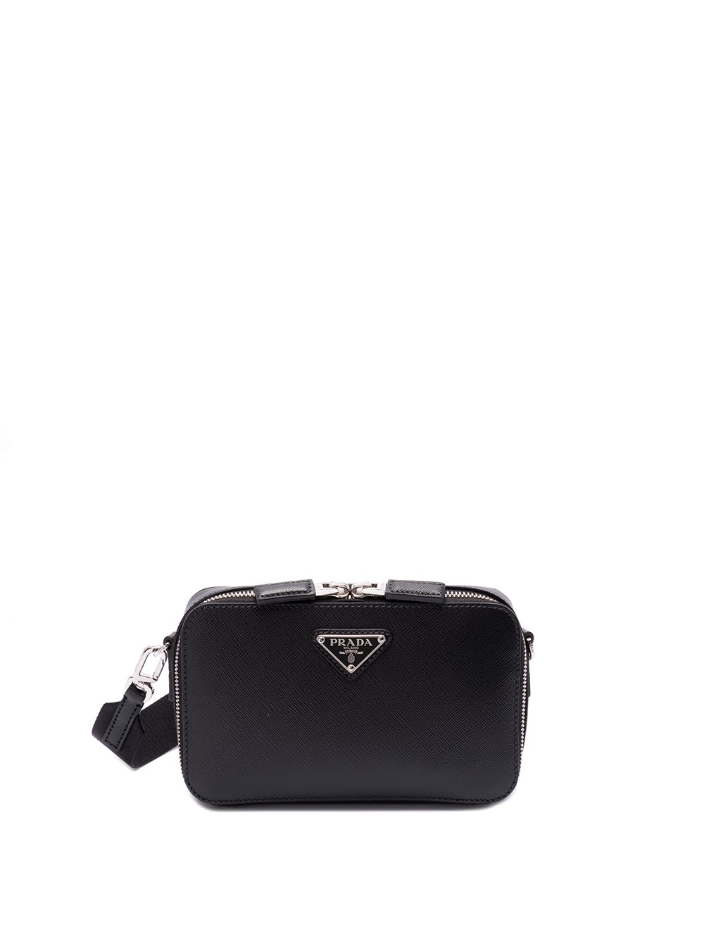 Shop Prada Brique` Saffiano Leather Bag In Black  