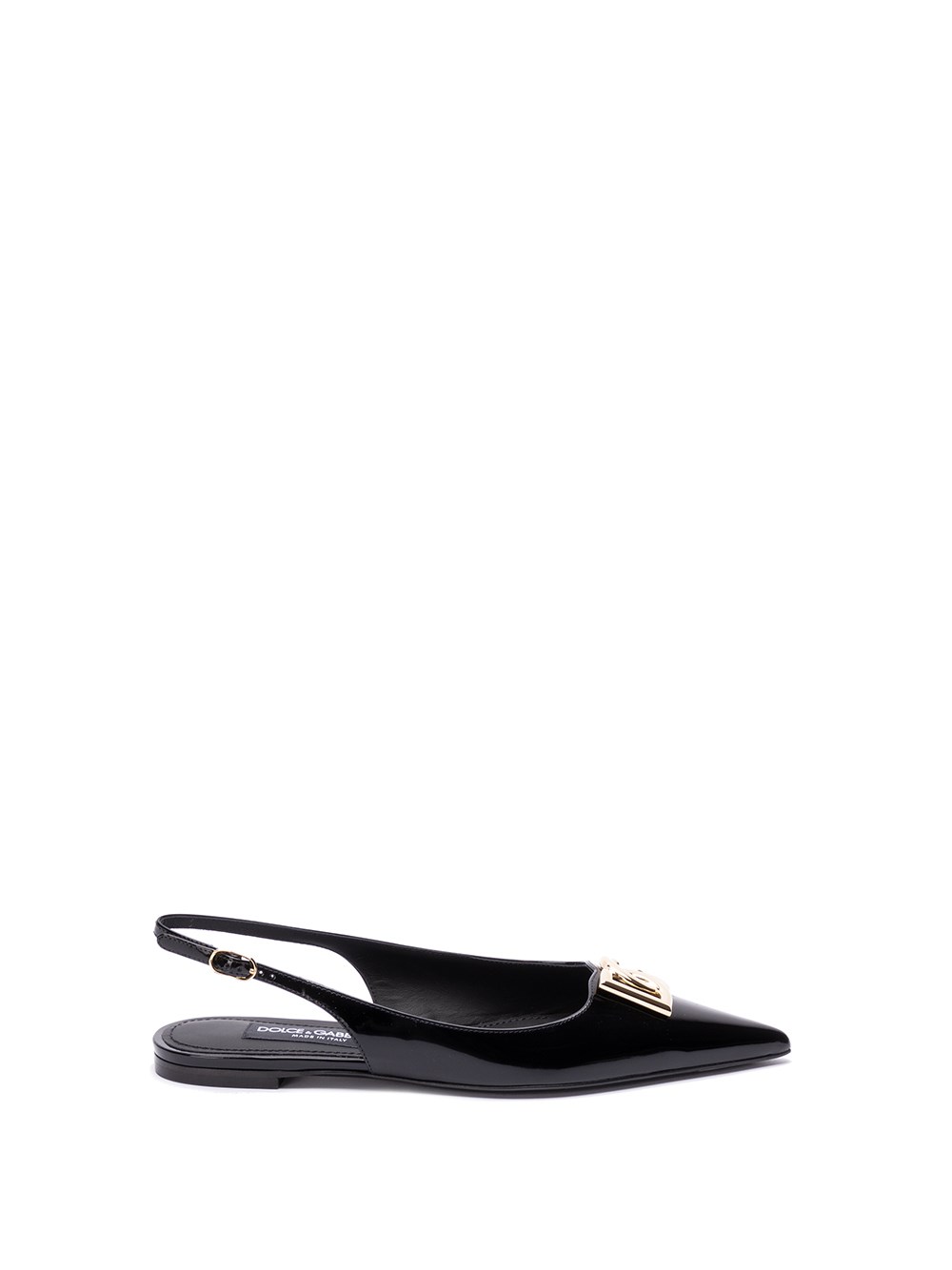 Dolce & Gabbana Polished Calfskin Slingbacks In Black  