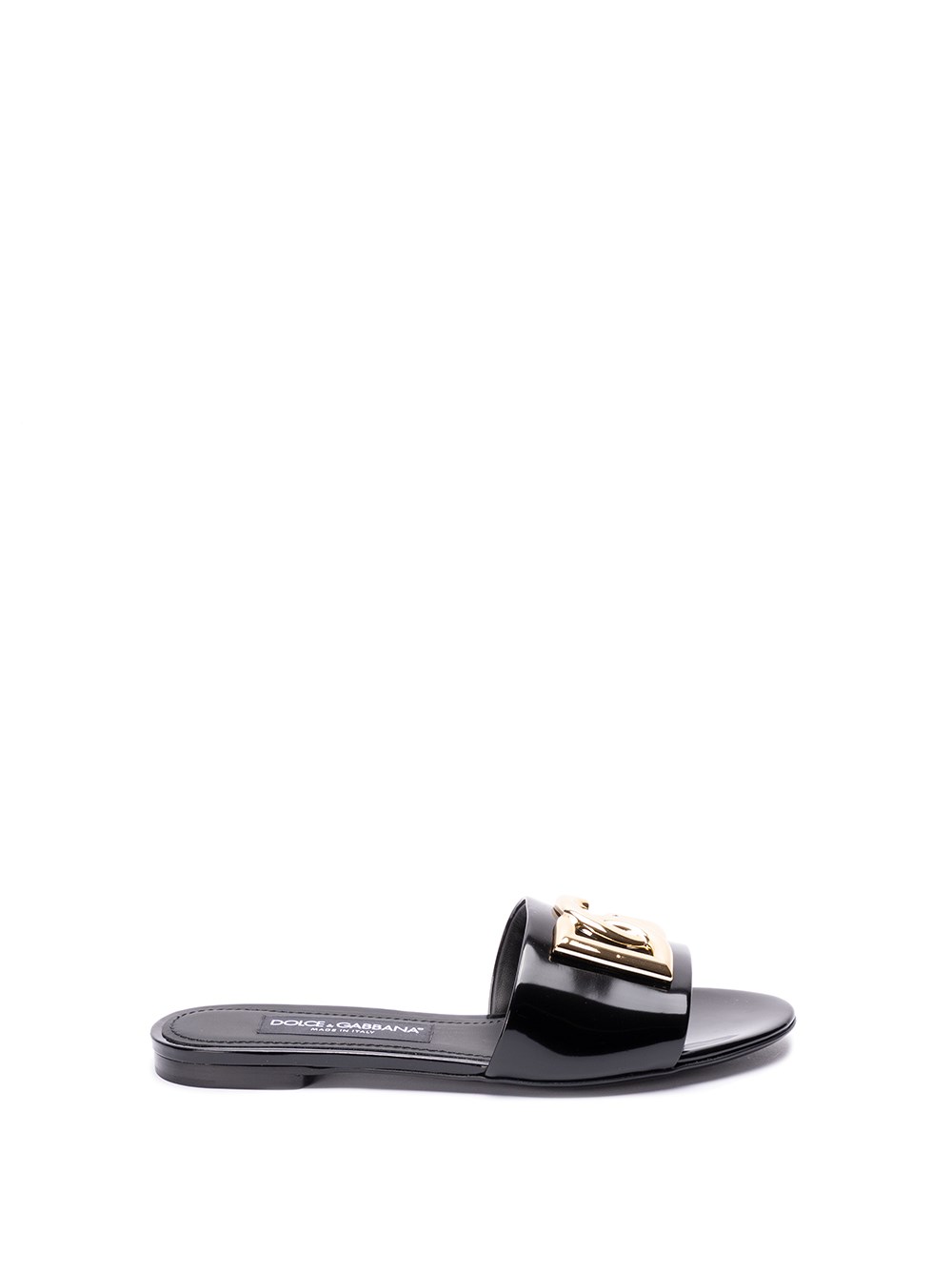 Dolce & Gabbana `flower Power` Flat Slides In Black  