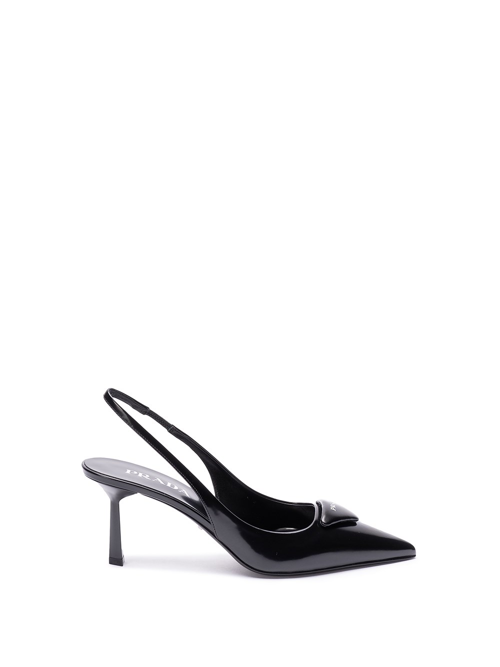 Prada Women Brushed Leather Slingback Pumps In Black