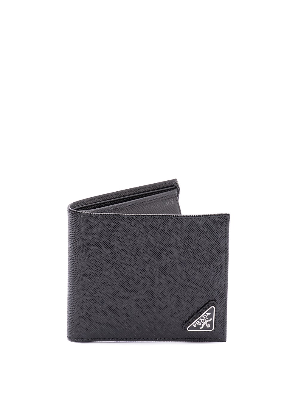 Prada Saffiano Leather Wallet In Black  