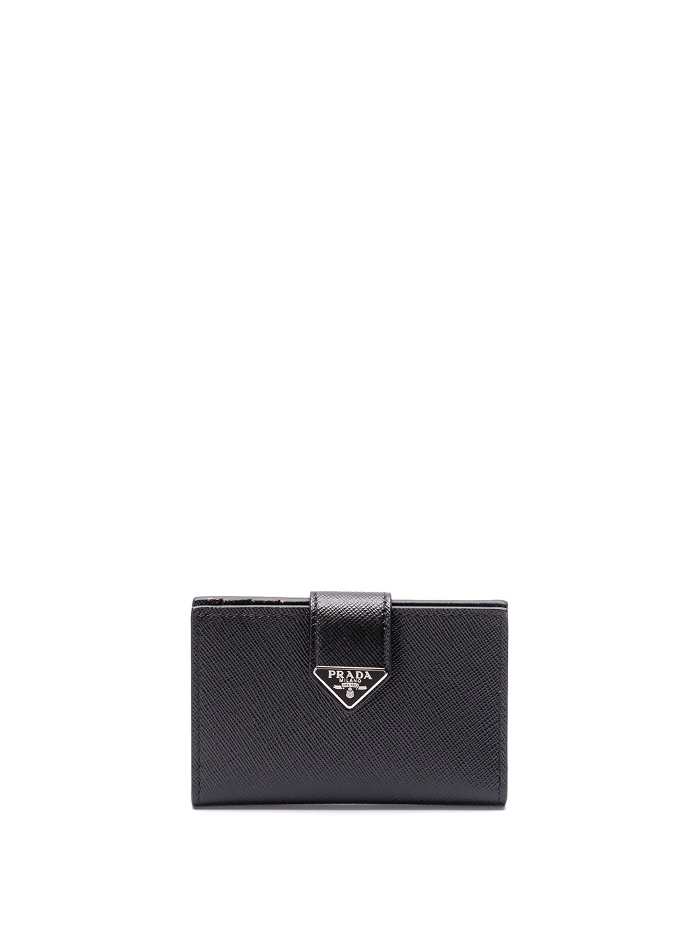 Prada Small Saffiano And Leather Wallet In Black  