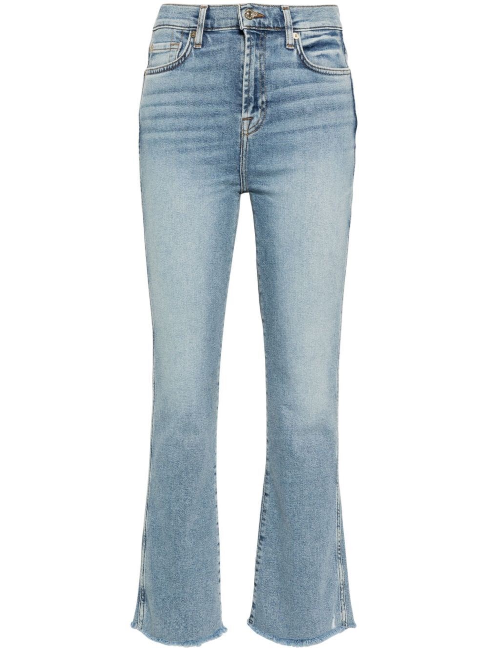 7 For All Mankind `hw Slim Kick Luxe Vintage Love Soul With Distressed In Blue